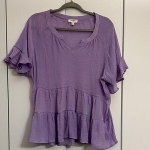 Purple Umgee Size M Flowy Shirt